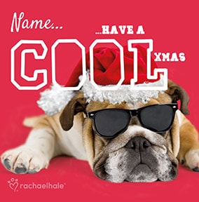 Cool Christmas Bulldog Personalised Card