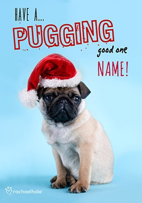 A Pugging Good One Personalised Christmas Card