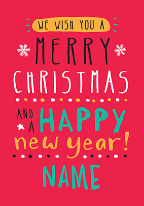 Merry Christmas and a Happy New Year Personalised Card
