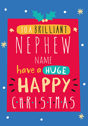 Brilliant Nephew Happy Christmas Personalised Card