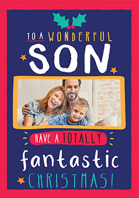 Wonderful Son Happy Christmas Photo Card