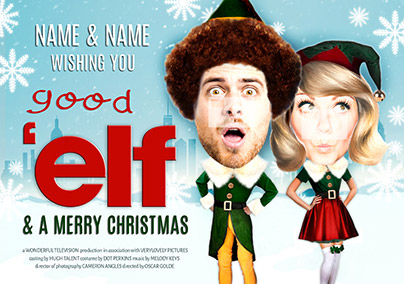 Spoof Photo Upload Christmas Card Good 'elf Couple - Christmas Movie