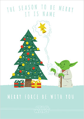 The Season To Be Merry Yoda Personalised Christmas Card