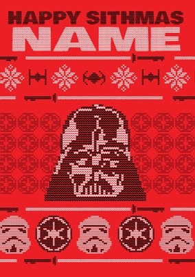 Darth Vader Christmas Cross Stitch Card