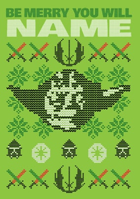 Yoda Christmas Cross Stitch Card