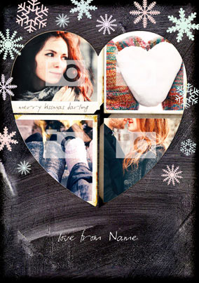 S.W.A.L.K Chalk Christmas Card - Heart Christmas Portrait