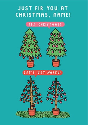 Let's Get Naked Personalised Christmas Card