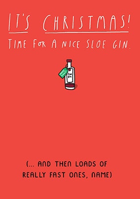 Sloe Gin Personalised Christmas Card