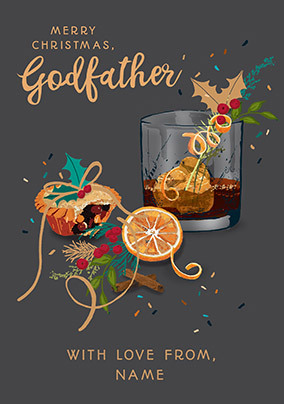 Merry Christmas Godfather Personalised Card