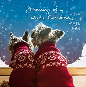 Dreaming Of A White Christmas Personalised Card