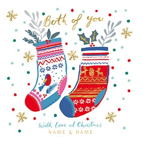 Both Of You Personalised Christmas Card