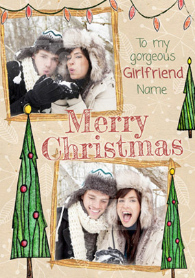 Girlfriend Photo Upload Christmas Card Multi - Enchanted Forest