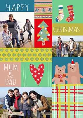 Mum & Dad Multi Photo Christmas Card