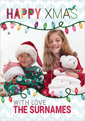Happy Xmas From The Family Photo Card
