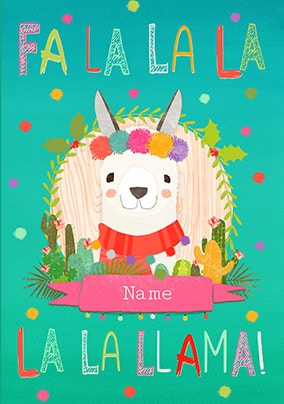 Fa La La Llama Christmas Card