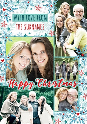 Love From The Family Multi Photo Christmas Card