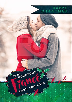 Gorgeous Fiance Photo Christmas Card