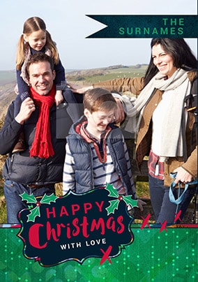Happy Christmas Family Photo Card