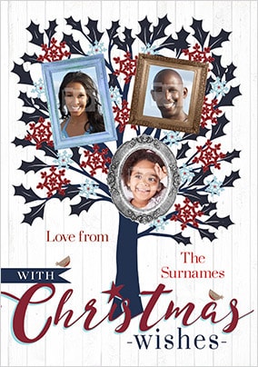 Christmas Wishes From The Family Photo Card
