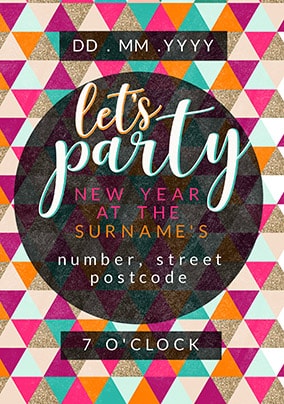Let's Party Personalised New Years Invite