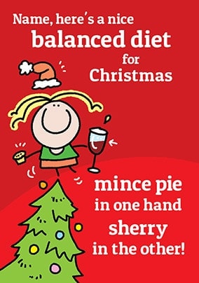 Balanced Diet Photo Christmas Card