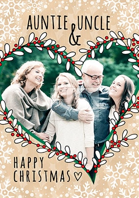 Auntie & Uncle Happy Christmas Photo Card