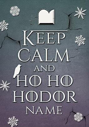 Keep Calm and Ho Ho Hodor Christmas Card