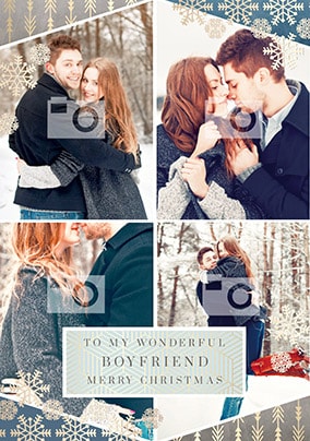 Wonderful Boyfriend Multi Photo Christmas Card