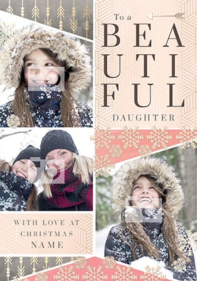 Beautiful Daughter Multi Photo Christmas Card