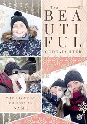 Beautiful Goddaughter Multi Photo Christmas Card