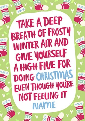 High Five Personalised Christmas Card