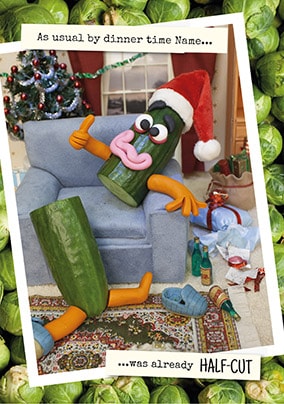 Half-Cut Personalised Christmas Card