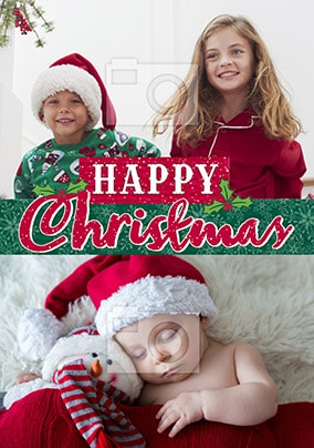 Happy Christmas Banner Multi Photo Card