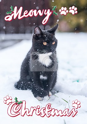 Meowy Christmas Cat Photo Card
