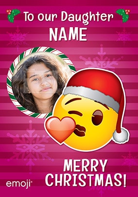 Daughter Emoji Photo Christmas Card