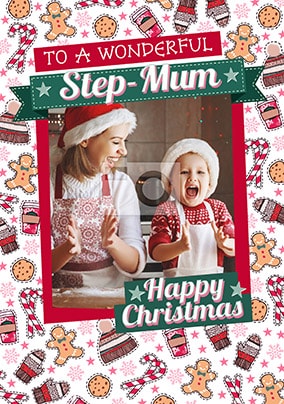Wonderful Step-Mum Photo Christmas Card