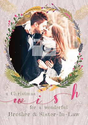 Brother & Sister-In-Law Christmas Wish Photo Card