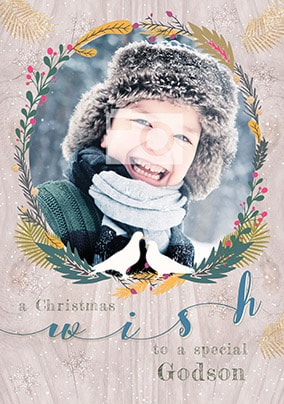 Godson Christmas Wish Photo Card