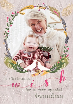 Grandma Christmas Wish Photo Card
