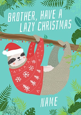 Brother Lazy Christmas Personalised Card