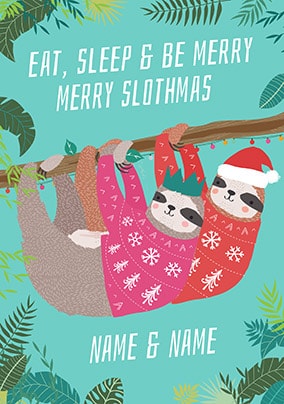 Eat, Sleep, Be Merry Personalised Card