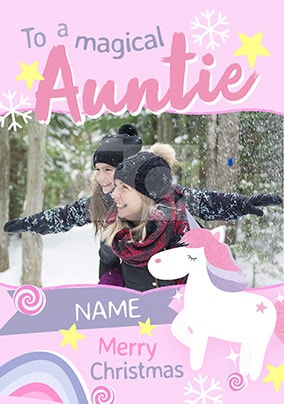 Magical Auntie Photo Christmas Card