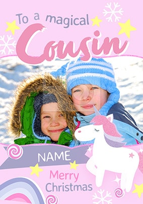 Magical Cousin Photo Christmas Card
