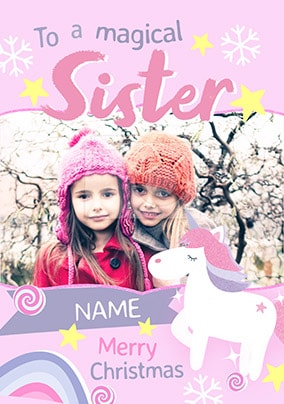 Magical Sister Photo Christmas Card