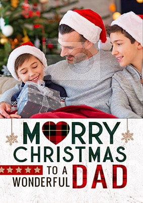 Wonderful Dad Photo Christmas Card