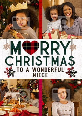 Merry Christmas Wonderful Niece Multi Photo Card