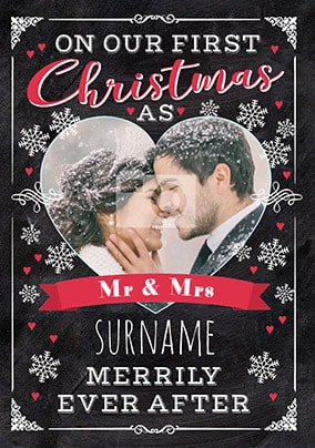 First Christmas As Mr & Mrs Photo Card