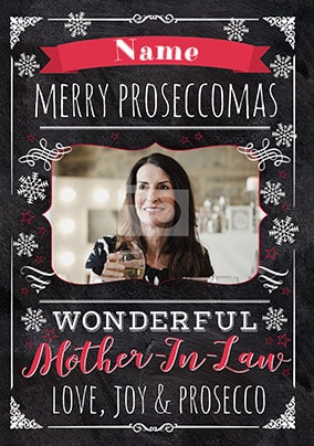 Mother-In-Law Proseccomas Photo Christmas Card