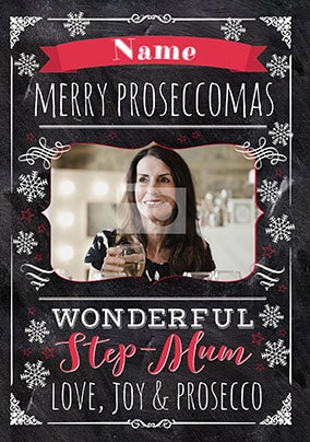Wonderful Step-Mum Proseccomas Photo Card
