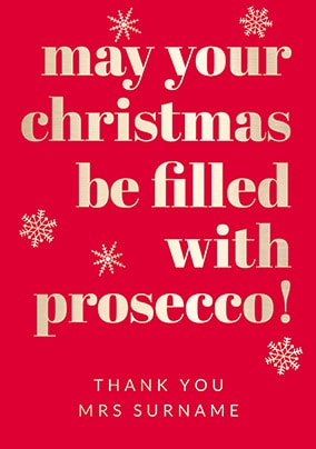 Teacher - Prosecco Filled Christmas Personalised Card